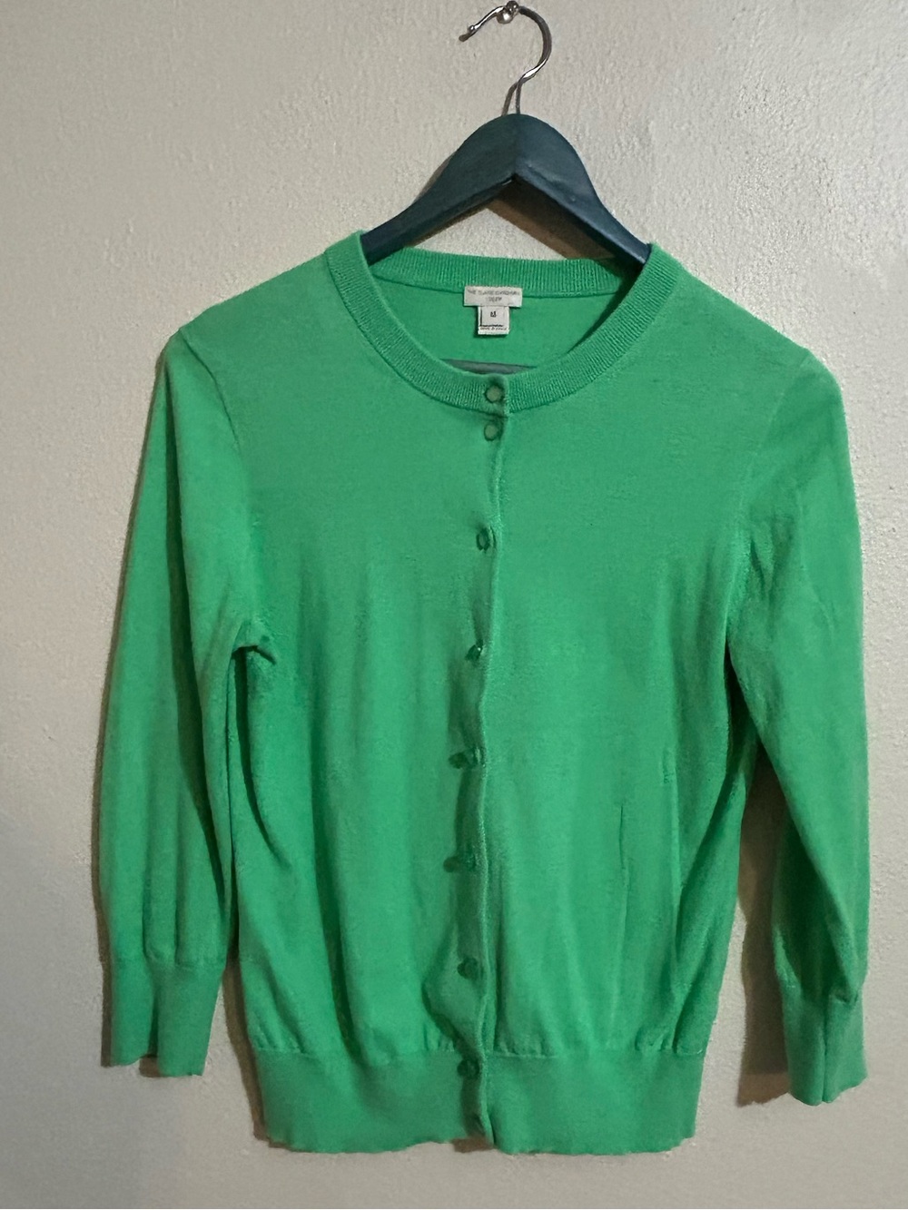 J. Crew The Claire Cardigan Button-Front Women's Sweater Green Y2K Preppy Size M